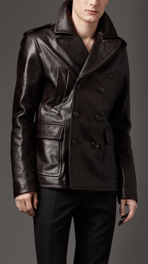 burberry pea coat black|Burberry pea coat men's sale.